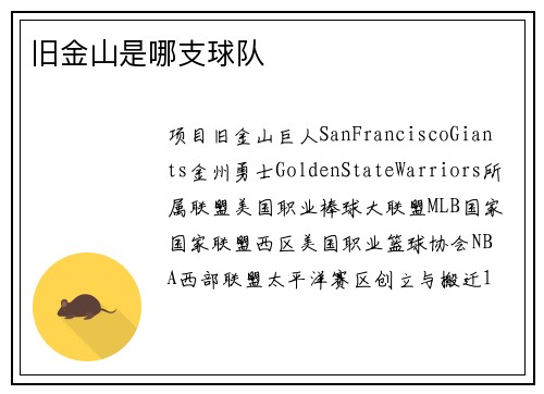 旧金山是哪支球队